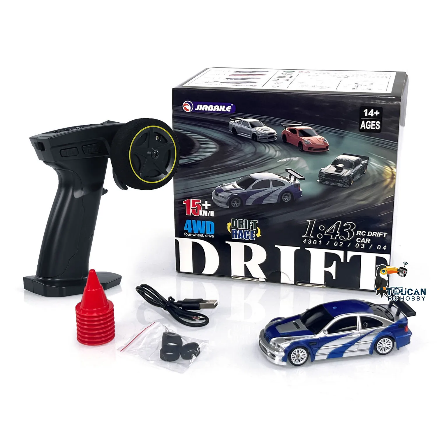 1/43 2.4g Radio Control Drift Car 4WD RC Mini Race Car Toys High-Speed Motor Vehicle Model for Boys Gifts TH23884