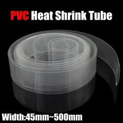 1 Meter Clear 18650 Lipo Battery PVC Heat Shrink Tube Pack 45mm ~ 500mm Width Insulated Film Wrap lithium Case Cable Sleeve Blue