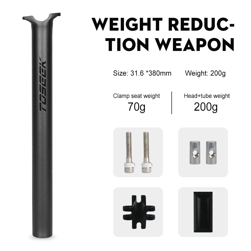 TOSEEK ZF-One Carbon Seatpost 27.2/31.6mm Matte Black MTB/Road Bike Seat Post  Seat Tube Bicycle Parts Bike Seatpost Ultralight
