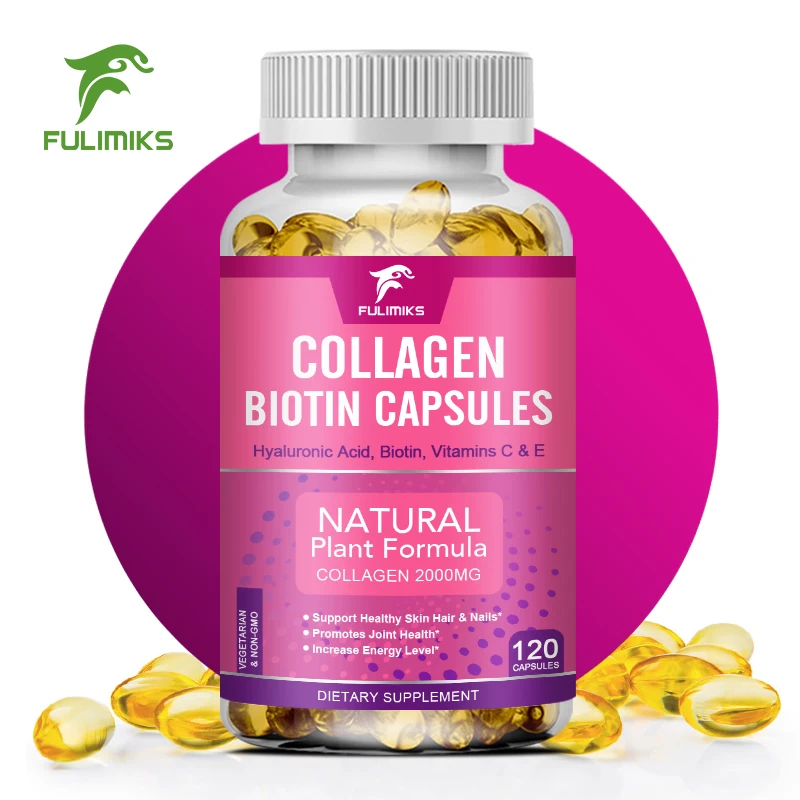 

Collagen Capsules with Vitamin C, E & Biotin, – Hydrolyzed Collagen Peptides, Hyaluronic Acid – Hair, Skin, Nail, & Joint Health
