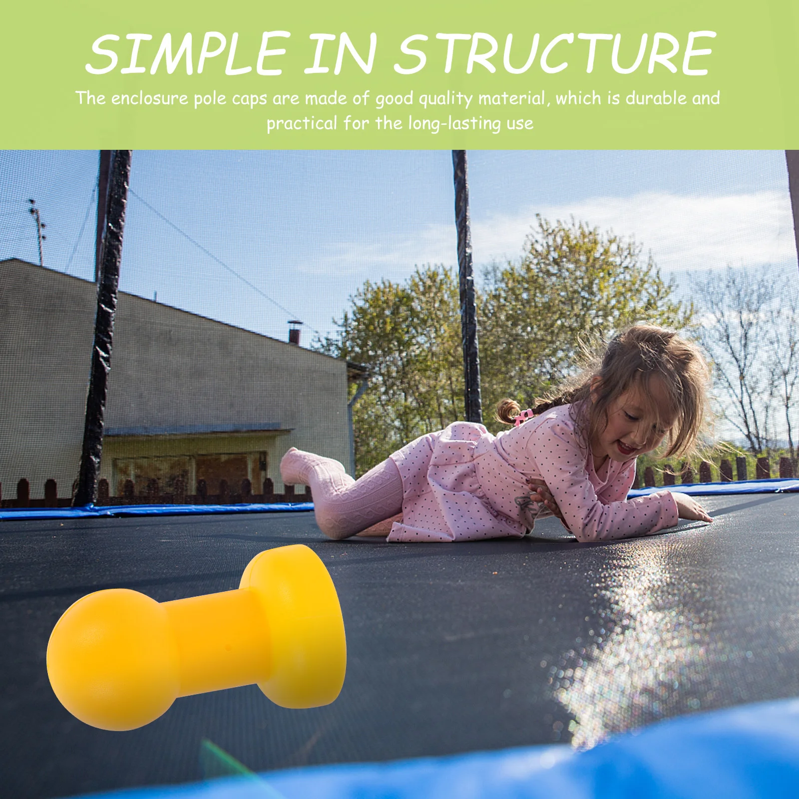 

12 Pcs Trampoline Enclosure Pole Caps Durable Plastic Safety Anchor Cover Spring Trampolines Accessories