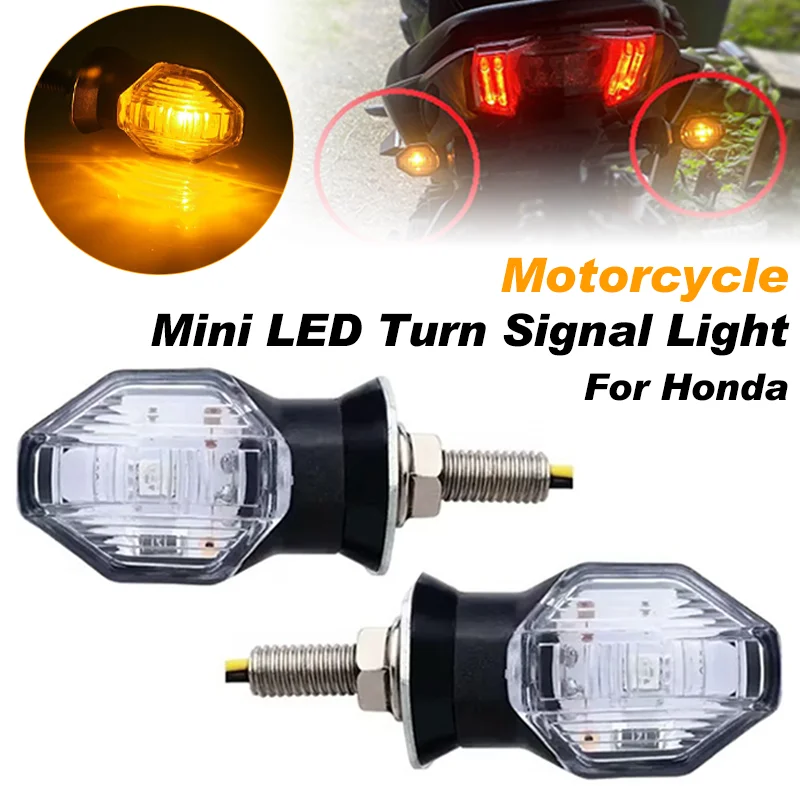 8mm Mini Motorcycle LED Turn Signal Lights 12V High Brightness Moto Indicator Lamp Amber Blinker Good-quaility Accessories