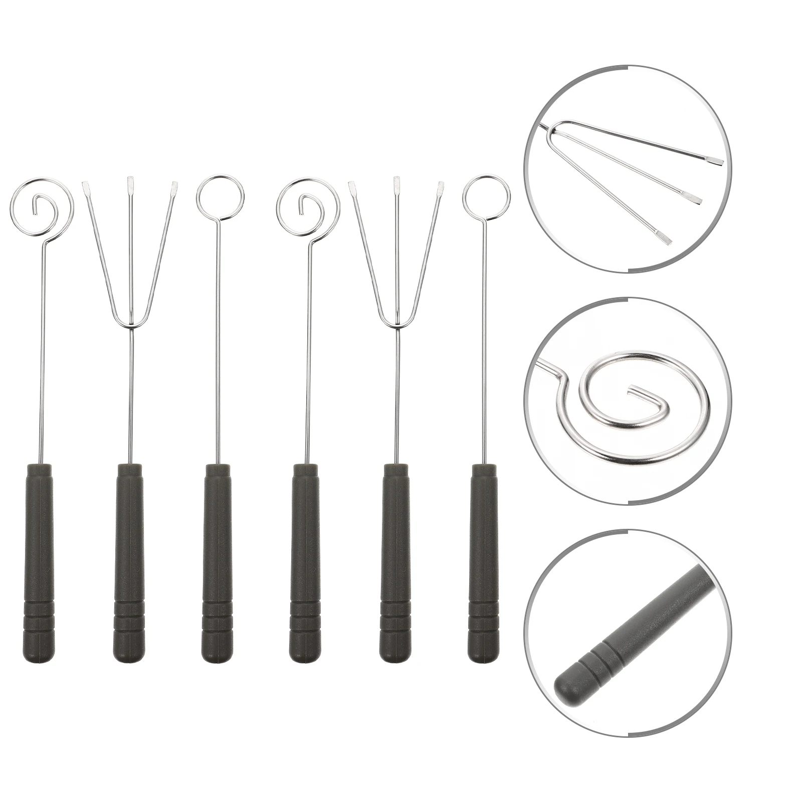 

6pcs Stainless Steel Chocolate Dipping Forks Set for Fondue Nuts Fruits Candies Baking Supplies DIY Tools Silver Color