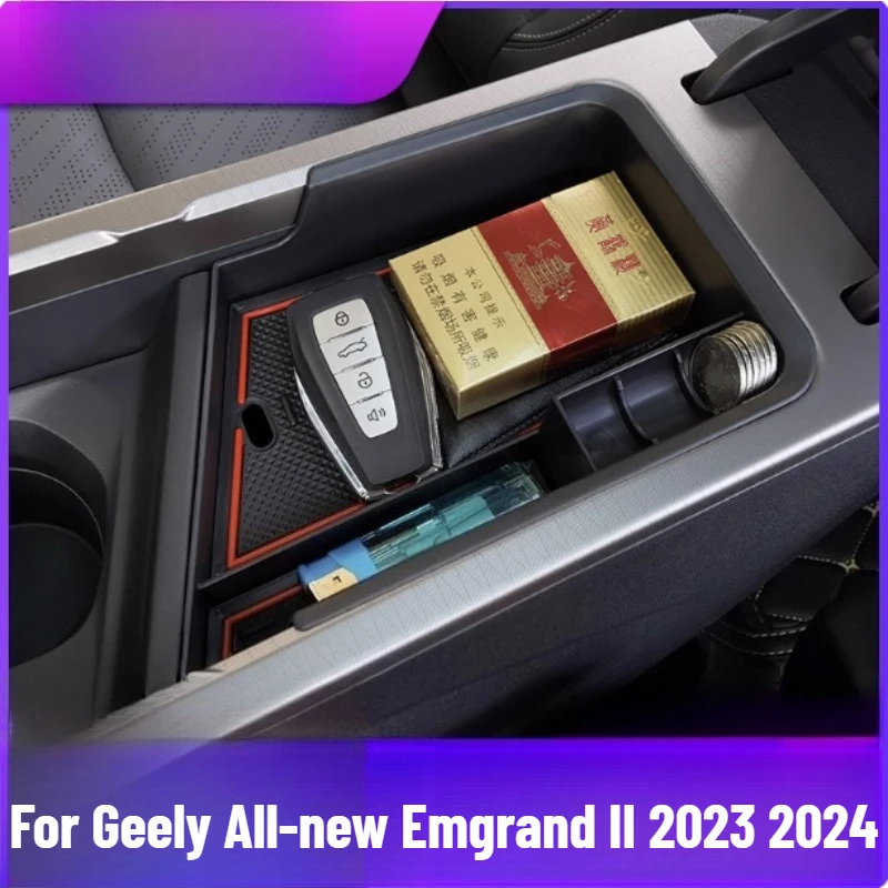 

Для Geely абсолютно новый Emgrand II 2023 2024, Стайлинг автомобиля, органайзер для центральной консоли, внутренний подлокотник, ящик для хранения, аксессуары