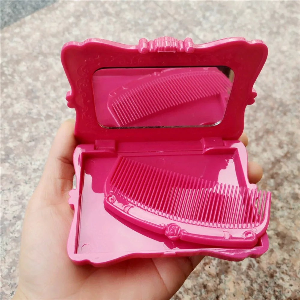 Magic Makeup Tool, Square Rose Mirror Comb Combination, Portable Mirror Comb Set Decorative Mirrors