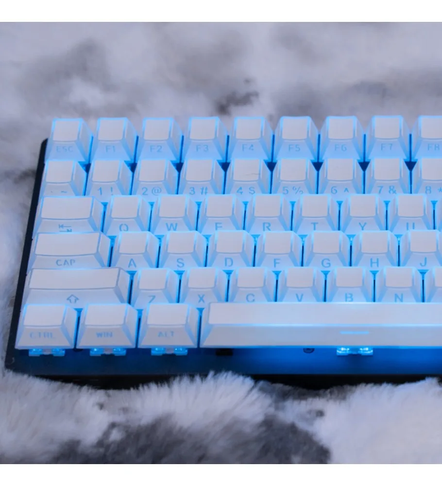 Mechanical keyboard caps customized factory height 68/87/108 side-engraved light and shadow keycaps personalized translucent