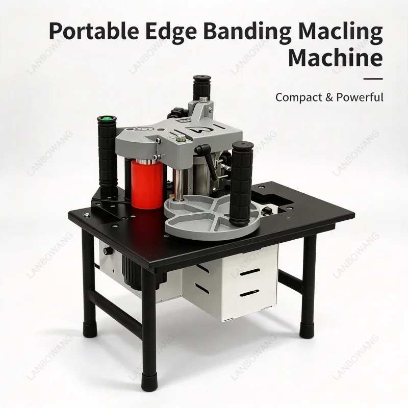 Portable Edge Banding Machine 220V/110V 1200W Woodworking Tool, Manual PVC Edge Bander for Furniture Making