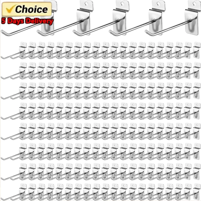 

100PC Supermarket Shelf Slot Plate Hook Jewelry Display Shelf Accessories Single Line Hooks Slot Plate Hooks Metal Display Hooks