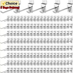 100PC Supermarket Shelf Slot Plate Hook Jewelry Display Shelf Accessories Single Line Hooks Slot Plate Hooks Metal Display Hooks