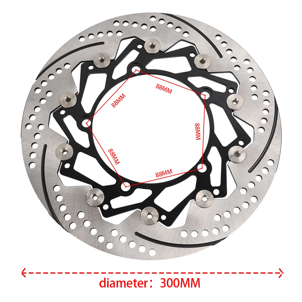 프런트 브레이크 수정 플로팅 디스크 브레이크 디스크, 래디언트 켈리퍼 어댑터, 코드 300mm 플로팅 디스크, Xmax300
