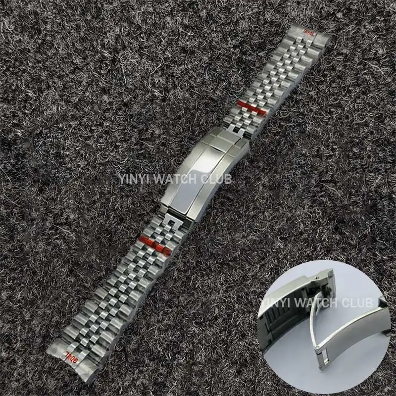 Bracelet de montre en acier inoxydable avec fermeture à glissière, bracelet boucle, boîtier de montre, argent, noir, or, Brabant, 904L, 20mm