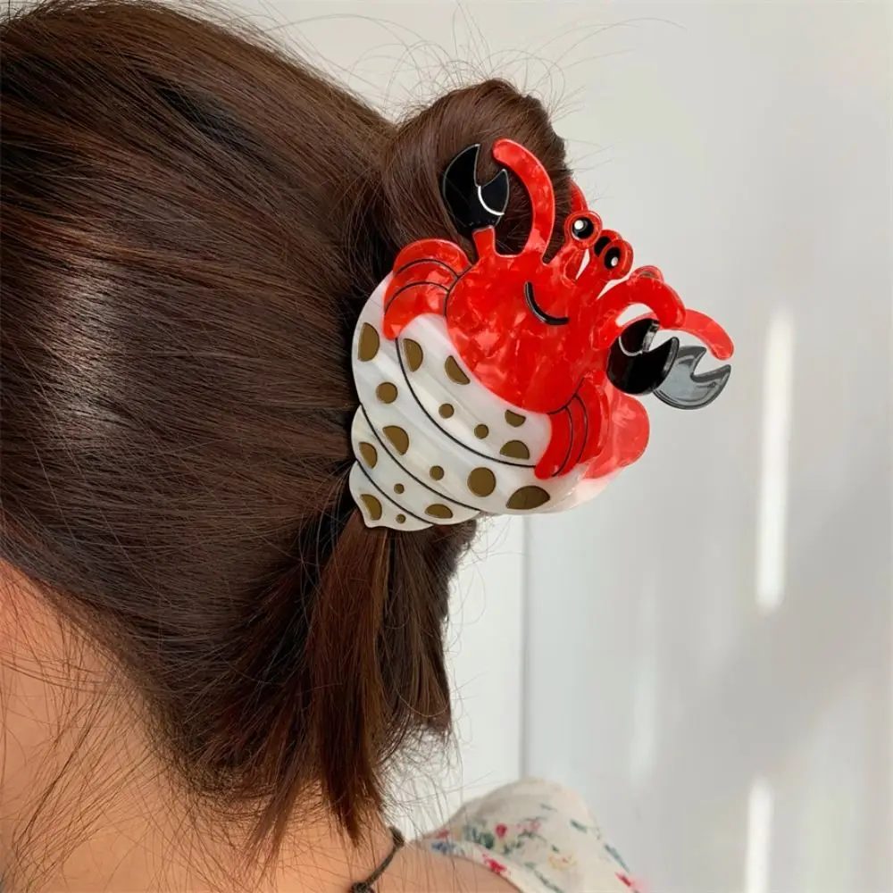 

Cute Cartoon Crab Hair Claw Headdress Korean Style Animals Hair Claw Acetic Acid Hair Accessories Creative Crab Clip Daily