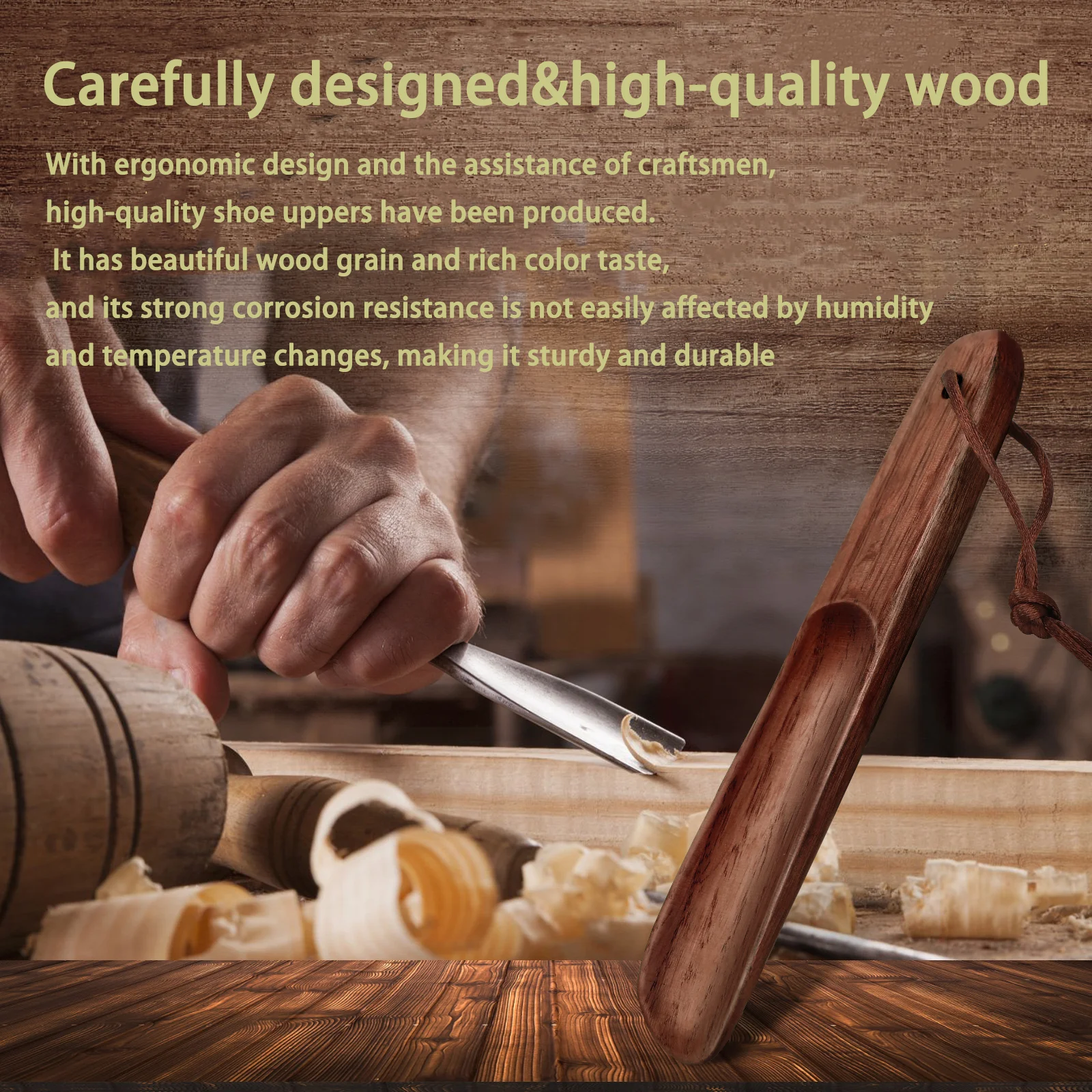 16CM Solid wood Shoe horn Portable travel shoe spoon for shoes Wooden handle mini  for kids shoehorn Home Tools Wear Shoe Easier image 4