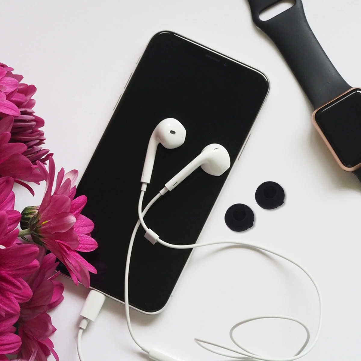 

10PCS 3.5cm Ear-hook Headset Sponge Cover Thick Cotton Ear Cotton Sponge Cover Earphone Cover (Black)