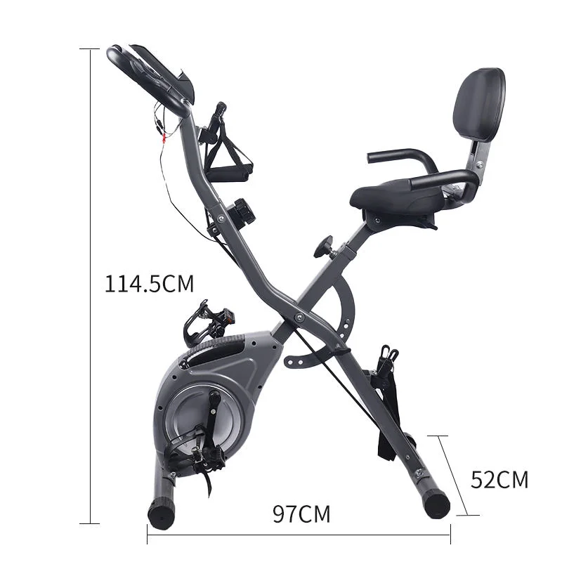 Folding Exercise Bike Home Quiet Indoor LCD Screen Magnetic Comfortable Cushion Space Saving Cardio Workout 300LB