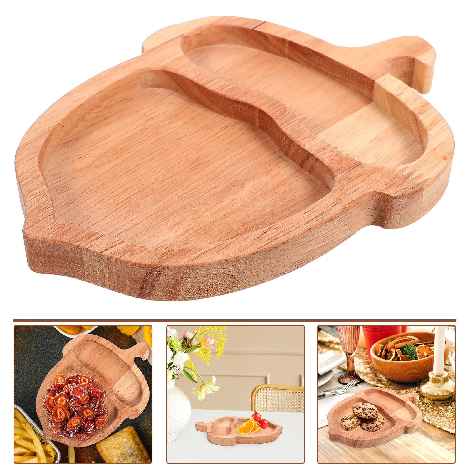 Afternoon Tea Snack Tray Food Heart Shape Household Fruit Wooden Serving Platter Multi-function