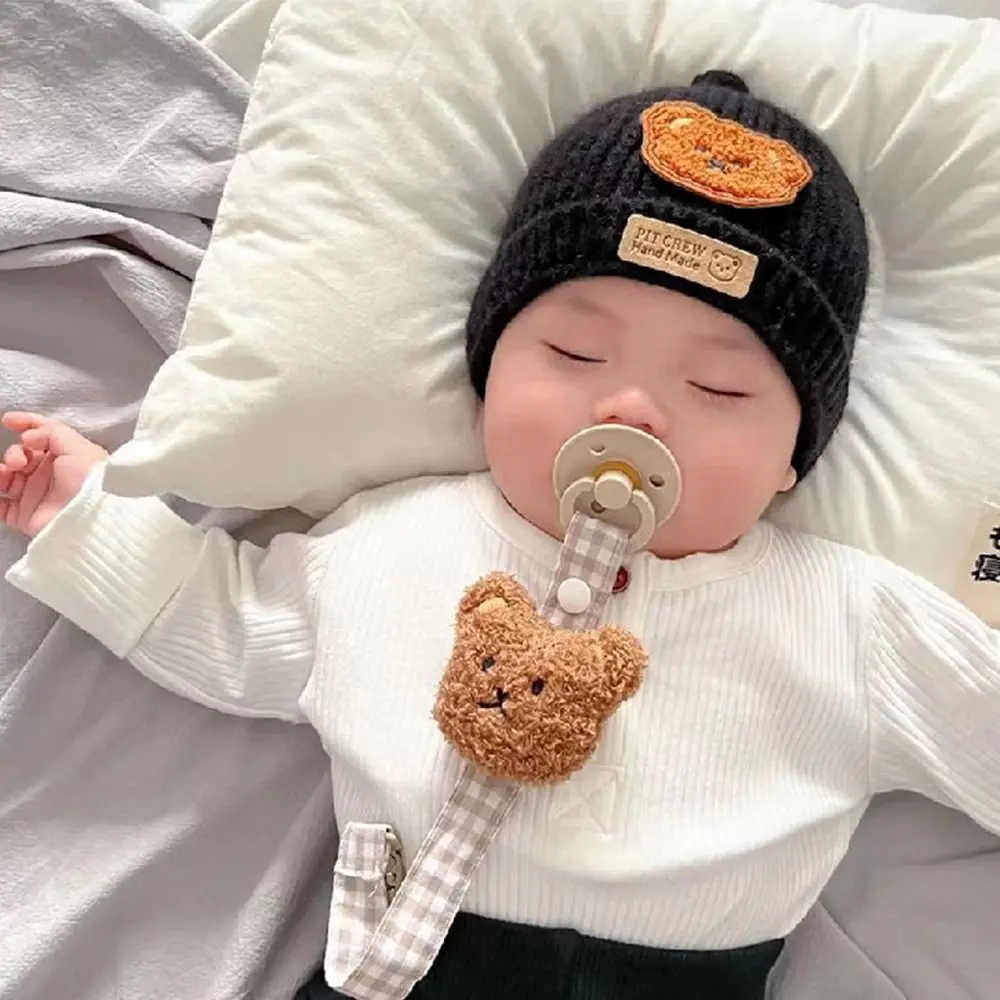 Akcesoria Pluszowy Miś Uchwyt na Smoczek Anti-drop Antypoślizgowe Klipsy do Smoczka Łańcuszki Łańcuszek do Smoczka dla Niemowląt Uchwyt na Smoczek Łańcuszek do Gryzaków