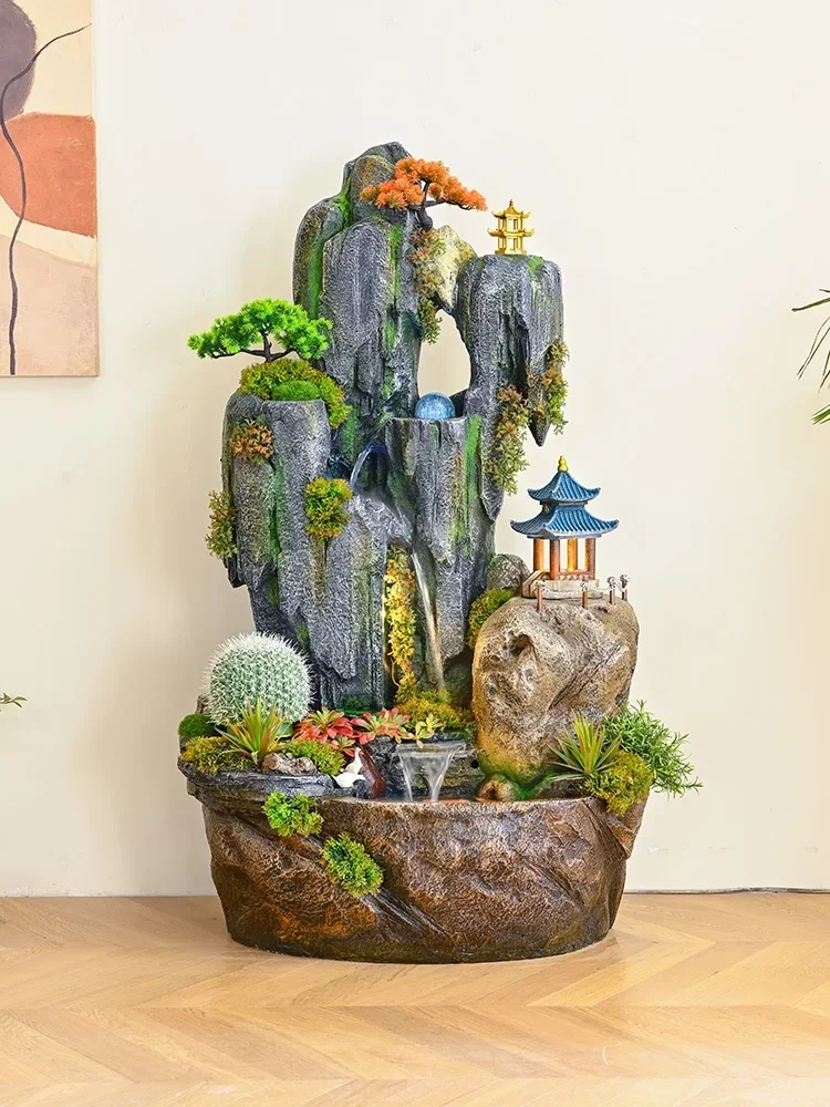 yj5 Water Feature Wall Decoration Circulating Fountain Shop Entrance Opening Wealth Feng Shui Wheel