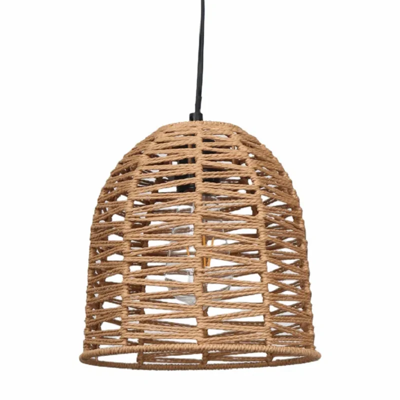 

Small Rattan Bell Lamp Shade Boho Handwoven Barrel Rattan Lamp Shade Chandelier Shades Replacement for Table Floor Lamp Pendant