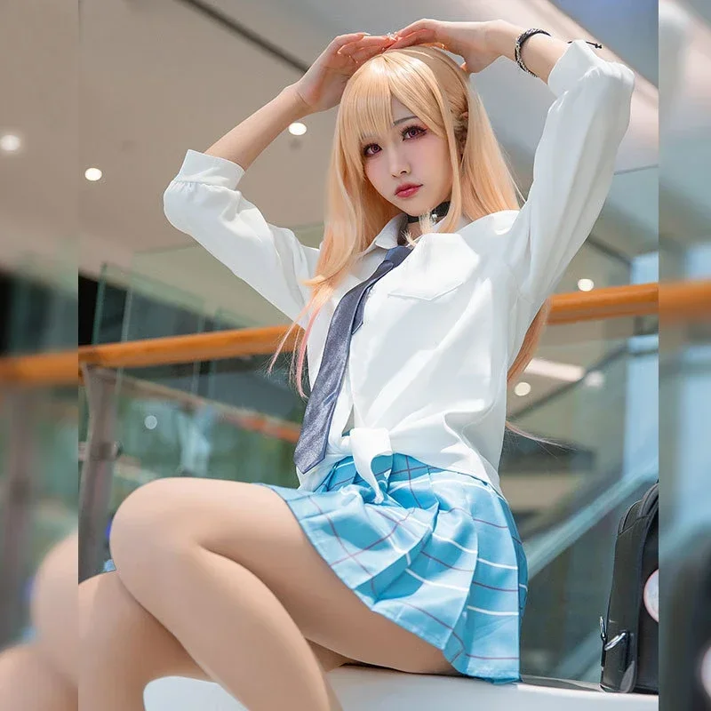 Marine Kitgawa Cosplay Costume Wig Anime My Dress Up Darling Kitgawa Marine JK School Uniform Skirt Halloween Costumes Women