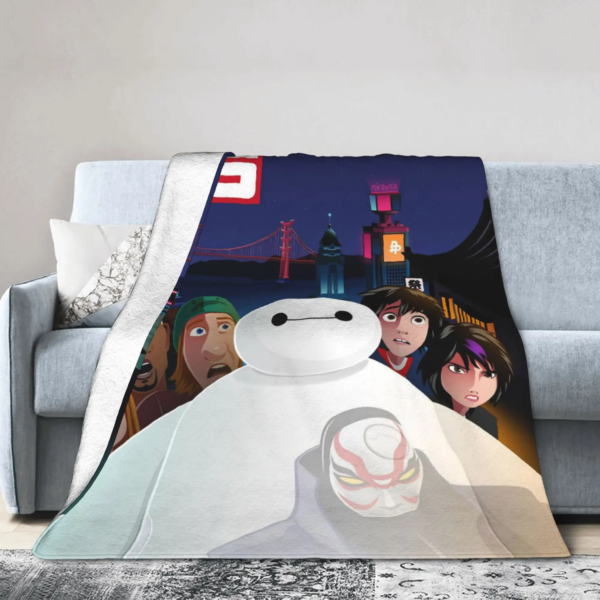 كبير بطل Baymax درع بطانية هيرو حمادا الصوف مضحك الدافئة رمي البطانيات للمنزل ربيع الخريف سيارة #1