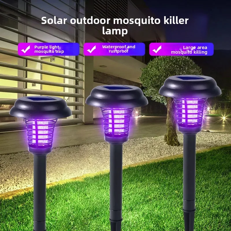 JOYINLED Outdoor Waterproof Electric Shock Mosquito Repellent Device Solar Powered Mosquito Killer Lamp Outdoor Lawn Lamp Garden