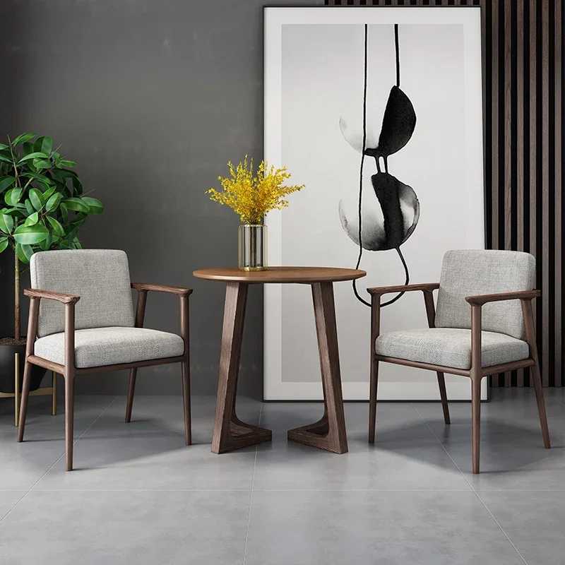 Solid wood leisure tables and chairs, hotel conference balcony chairs, small coffee tables, sales offices, negotiate small table