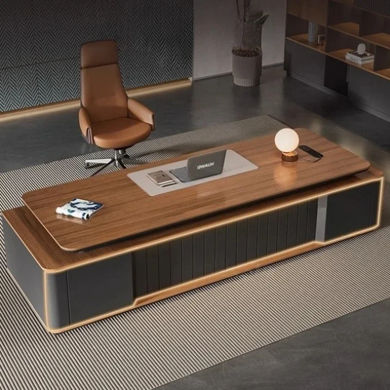 مكتب مكتب فاخر خفيف من Boss عالي الإحساس وحديث وبسيط ومكتب مكتب مدير الرئيس الكبير أثاث Mesa De Escritorio