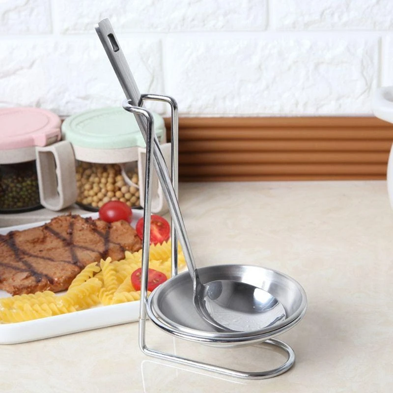 Stainless Steel Spoon Rest Lid Holder Vertical Stand Storage Rack Cookware Organ best sale