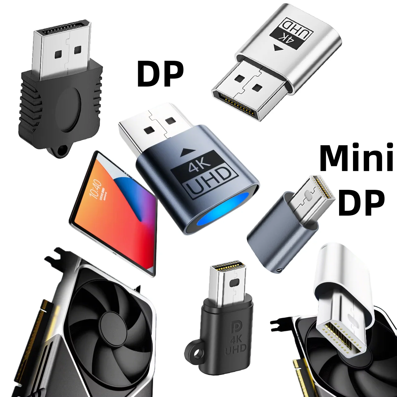 Mini DP Display Port Dummy Plug Headless Ghost Display Emulator EDID Dongle for PC Graphics Card Support 1080P@60Hz 4K@17Hz