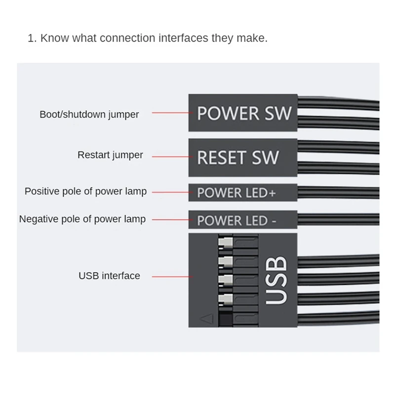 Computer Desktop Switch Internet Cafe Universal USB3.0 Home Desktop External Power Extension Button Durable ,Out USB With Audio