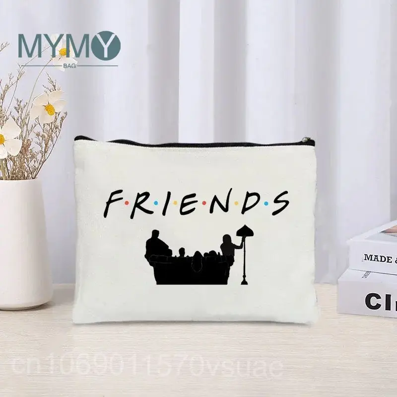 Friends TV Show Printed Makeup Bags Cosmetic Bag with Zipper Girl Casual Travel Toiletry Bag Lipstick Storage Pouch Handbags