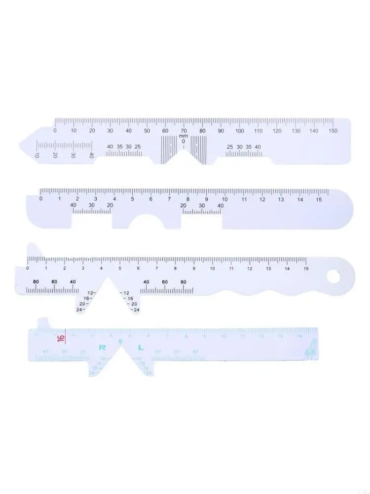 4 Pieces Glasses Pupil Distance Ruler Eye Ophthalmic Tool Pupillometer for Measuring Pupillary Distance Easy to Use 6XDA
