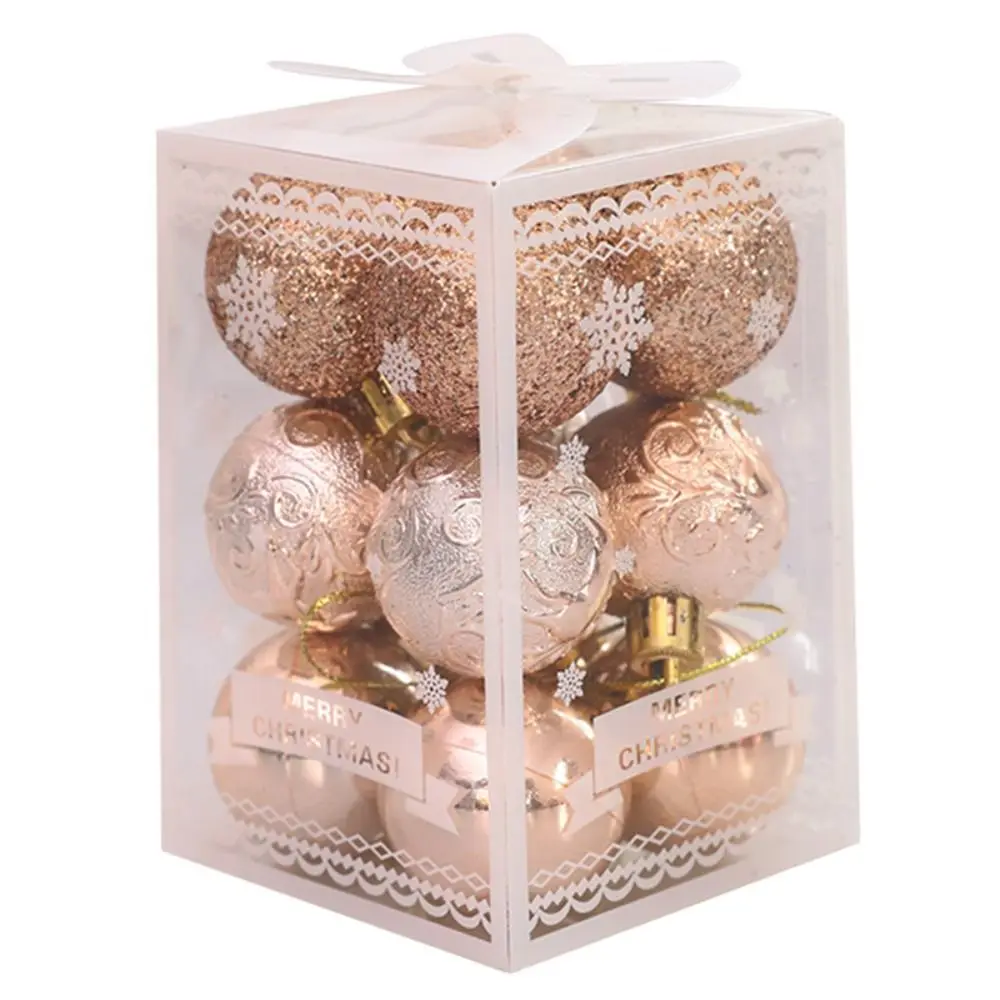 12PCS Durable Plastic Christmas Ball Set 4cm 9 Colors Xmas Ornament Ball Suspensable Christmas Tree Balls Home