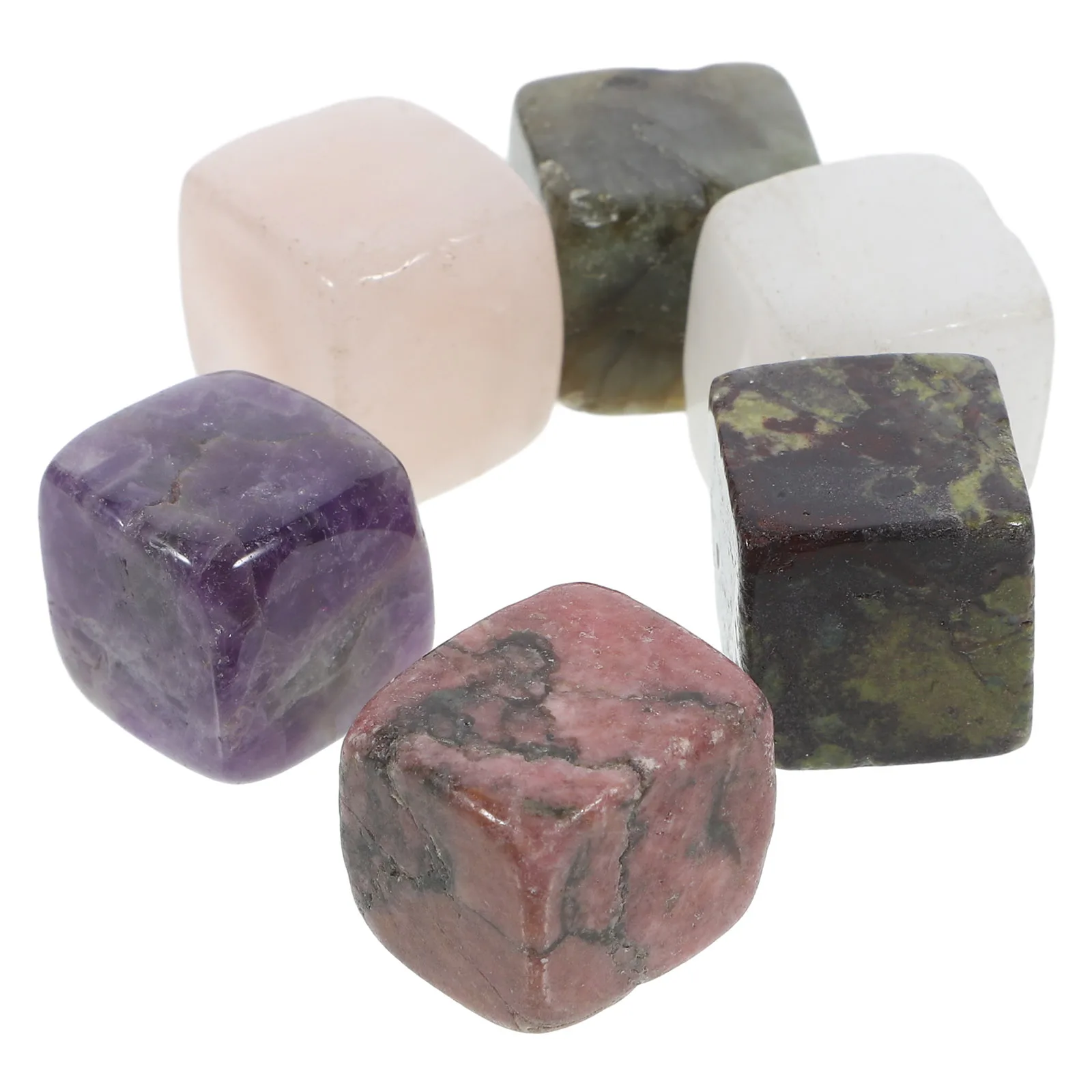 

6 pcs Crystal Ice Cubes 0 8 Inch Quartz Stones Reusable Whiskey Home Bar Hotel Gifts Kitchen Bartending Accessories White Pink