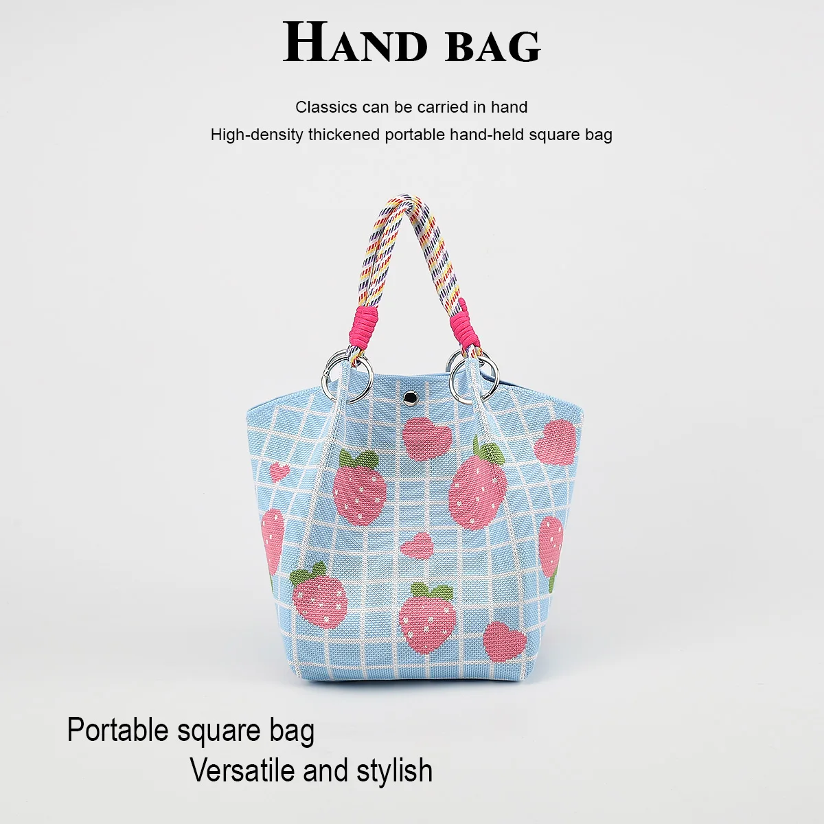 1 piece of knitted handbag, stylish and casual, with a large capacity to hold a phone, books, water bottle, and cosmetics. Suitable for daily commuting, shopping, taking photos, traveling, and commuting. Features a det