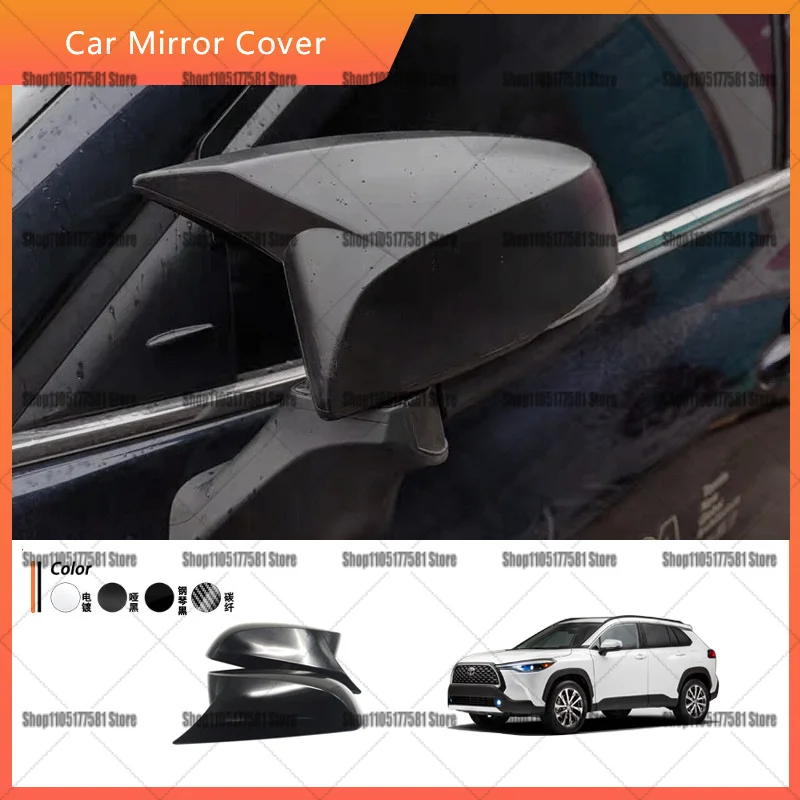 For Toyota Fortuner Hilux Innova Corolla Cross 2023 Mirror Cover Cap, Carbon Look, Decorative Shell, Replacement Accessory