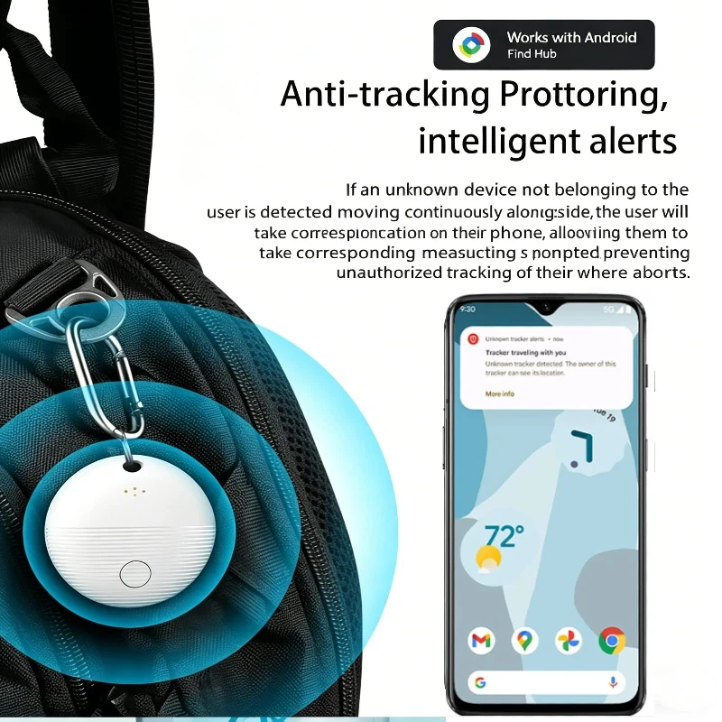 

Мини GPS Bluetooth 5.0 трекер-антипотеряшка круглой формы для отслеживания домашних животных, детей, сумок, кошельков, умный локатор 2026