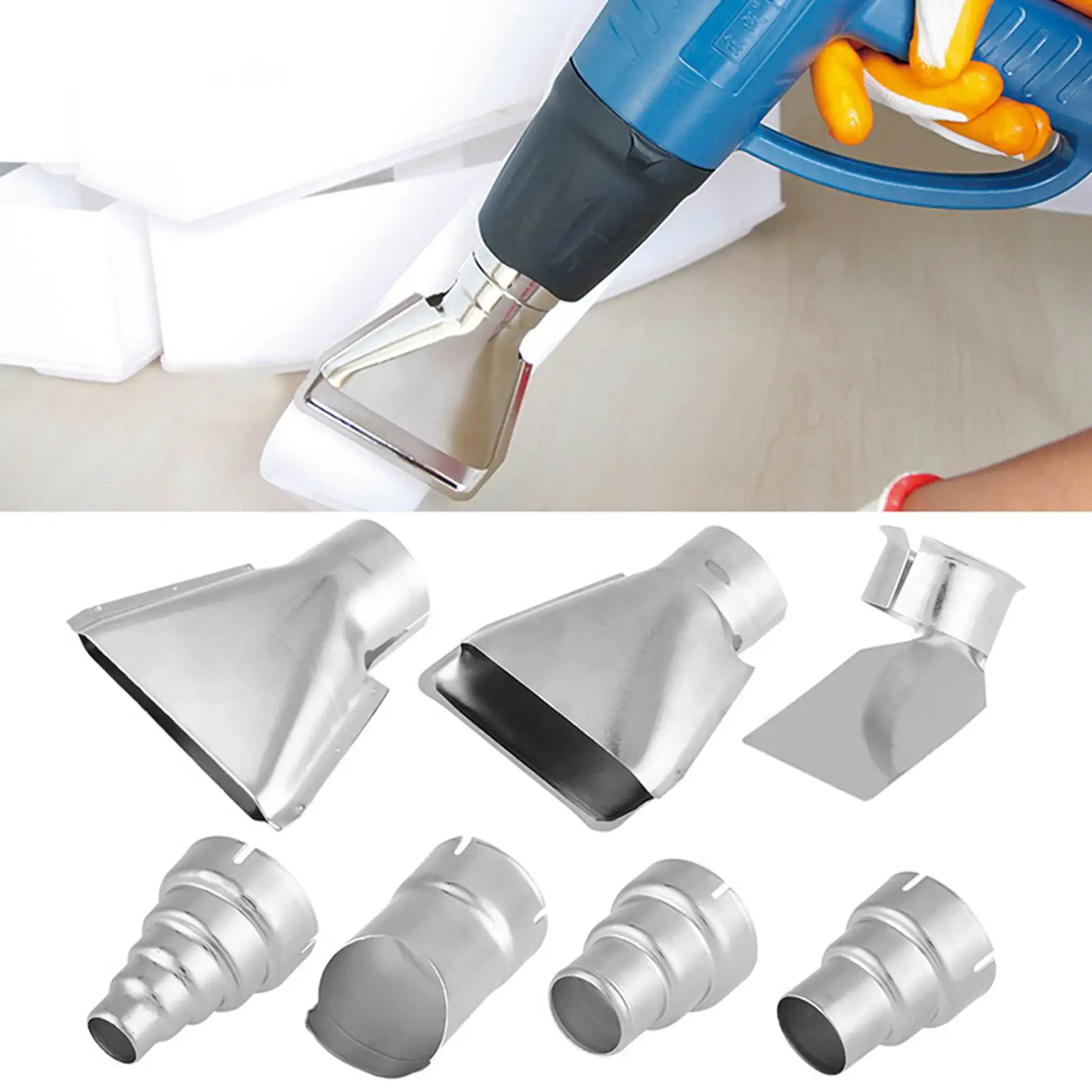 

7pcs 35-40mm Heat Gun Nozzles Kit For Hot Air Soldering Station Repair Tool Accessory Hot Air Station Nozzle Hot Air Gun Nozzle