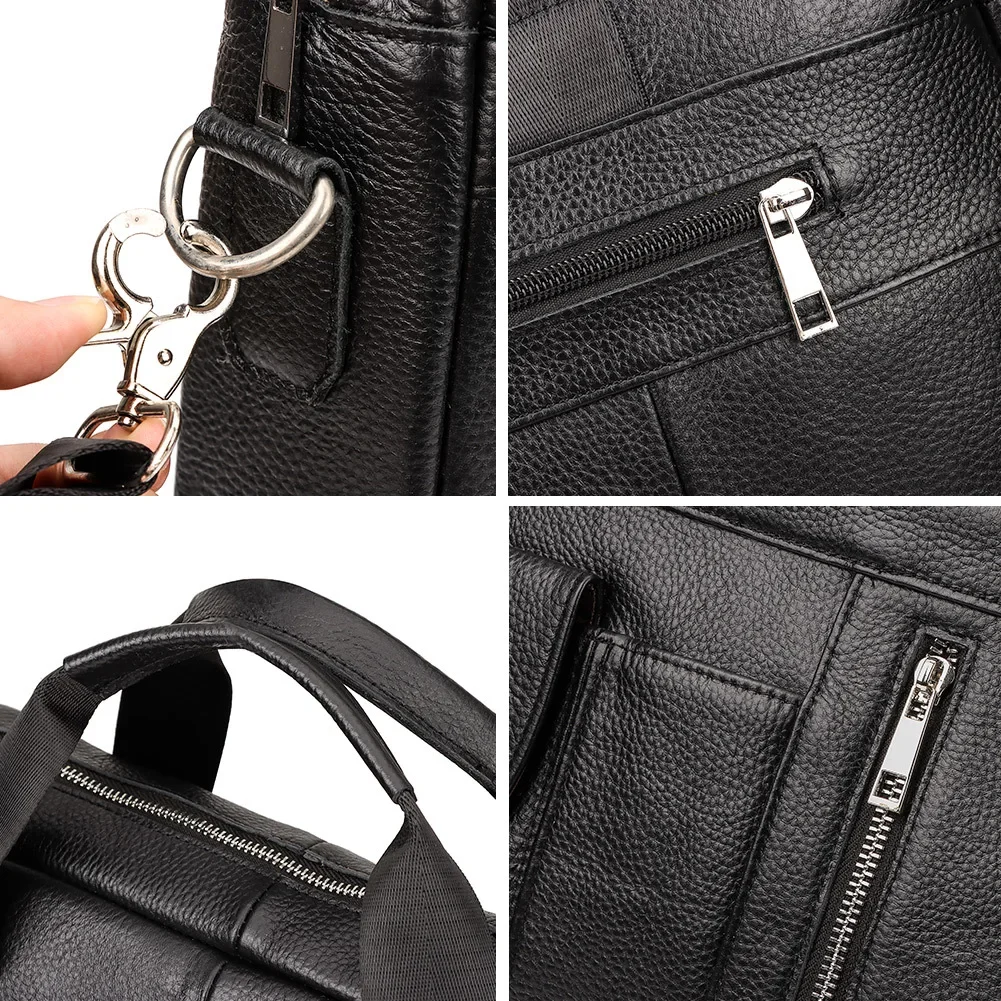 NUEVA maletín para hombre, bolso para ordenador portátil hecho a mano de cuero de capa superior con múltiples compartimentos, bandolera de hombro de negocios, bolso 가