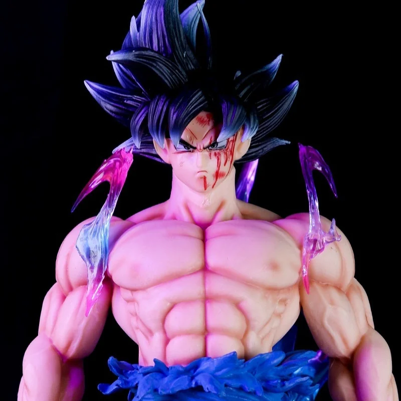 Dragon Ball Son Goku Three Heads Replaceable Luminous Action Figures Model Doll Toys Collectible Desktop Ornaments Kids Gifts