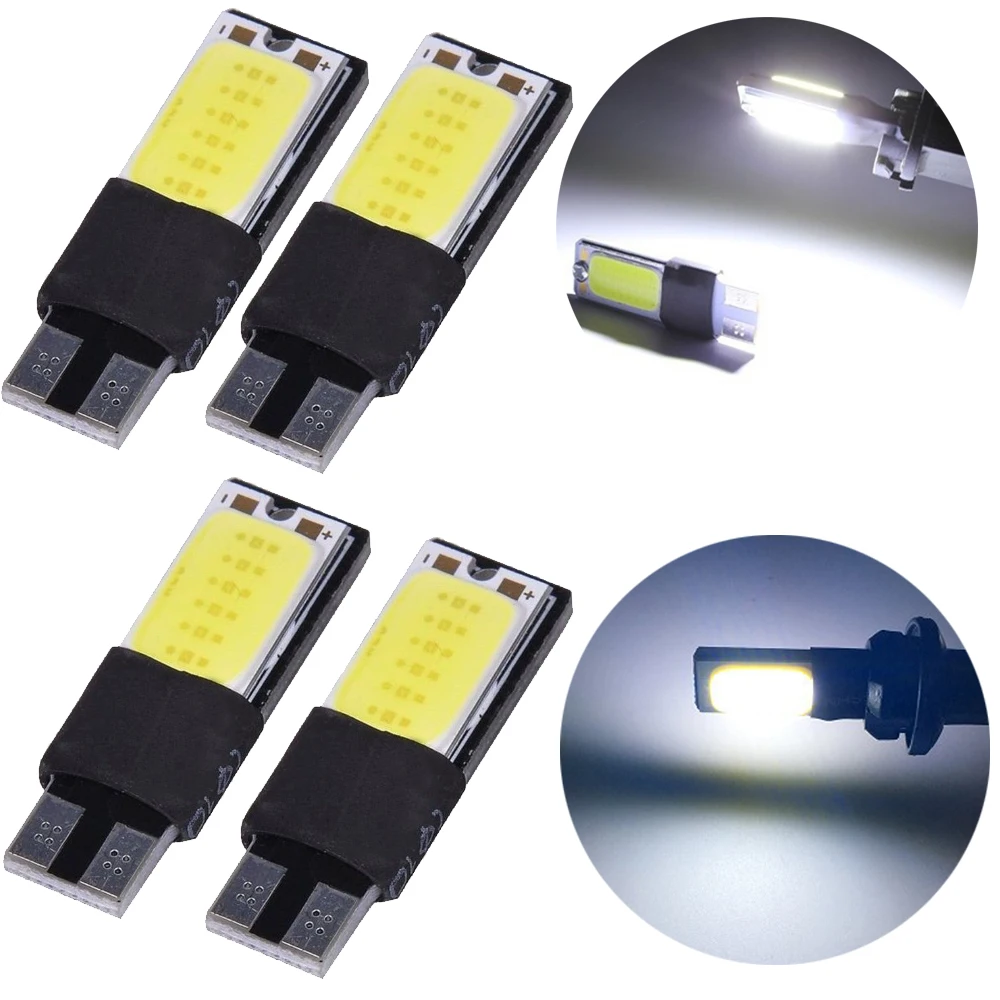 

4pcs T10 DC 12V White Blue Red Auto Led COB Canbus Reading Bulb Side Marker Backup Parking Signal Trunk Light License Plate CarL