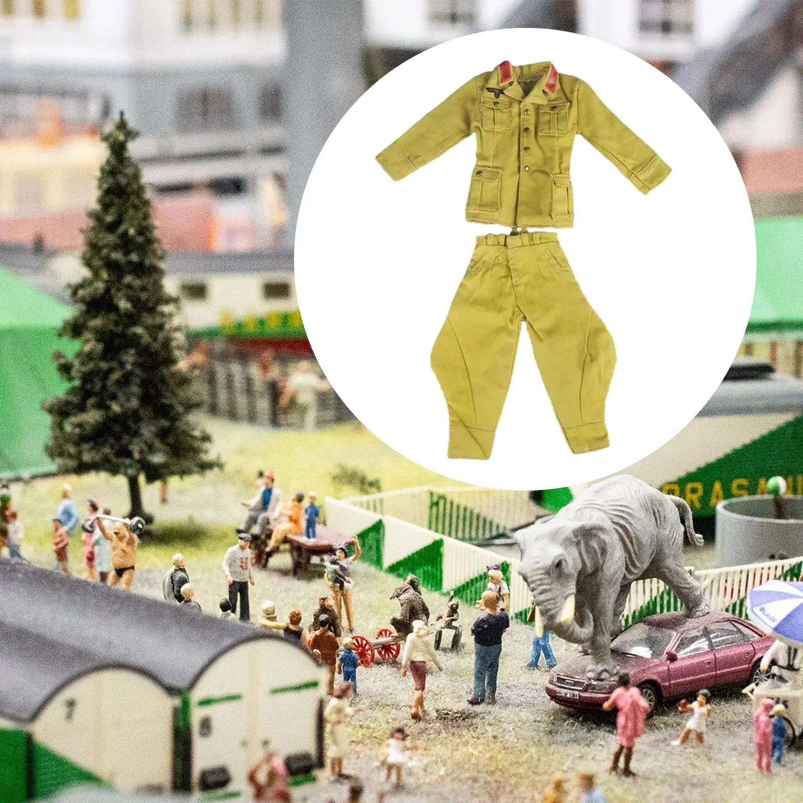 

1/6 Soldier Clothes, Miniature Soldier Costume Stylish Mini Coat Pant Officer Uniform Set for 12'' Action Figures Accessory,