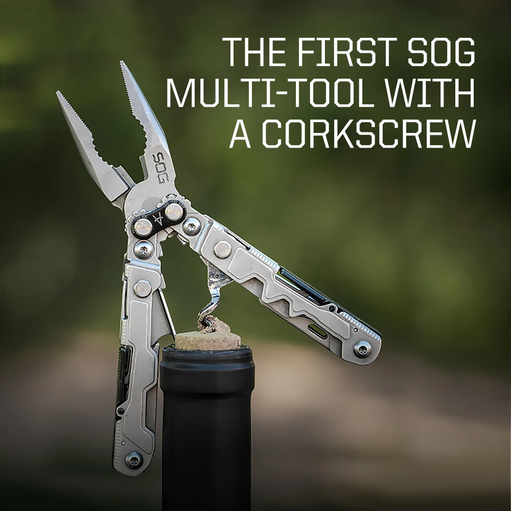 SOG 19 in 1 PowerLitre Folding Pliers Knife EDC Mini Multi-Tools Pocket Scissor Portable Outdoor Survival Multitools PL1001-CP