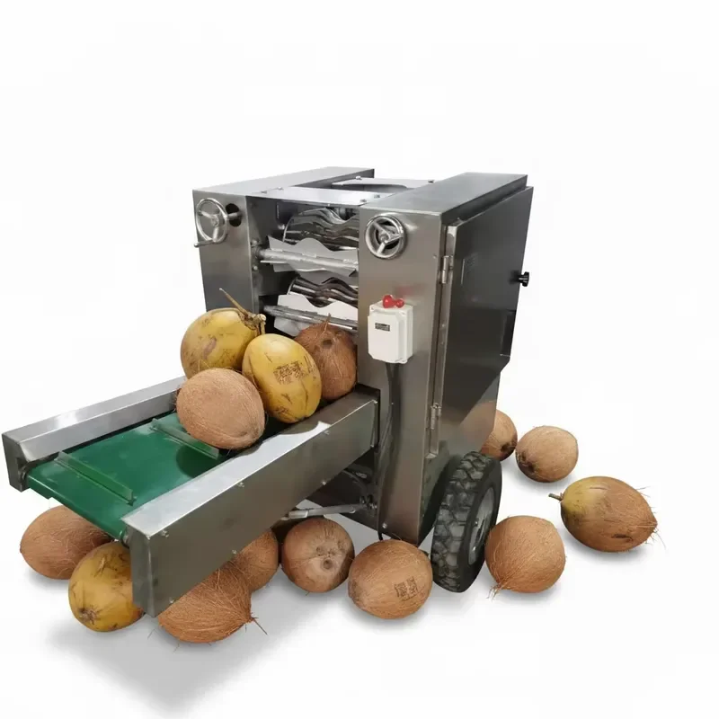 Industrial Automatic Coconut Shelling Machine Palm Fruit Peeling Crusher Heavy Duty Old Coconut Skin Remover Equipment for
