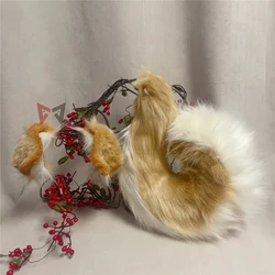 New Hand Made Work Shiba Inu Dog Gold Retriver Ears Hairhoop Headwear Tail Tail-curling Costume Accessories Custom Made