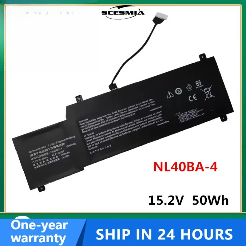 NL40BAT-4 15.2V 3175mAh Laptop Battery for Getac Machenike Machcreator-A 4ICP7/60/57 Li-Polymer Rechargeable Battery Packs