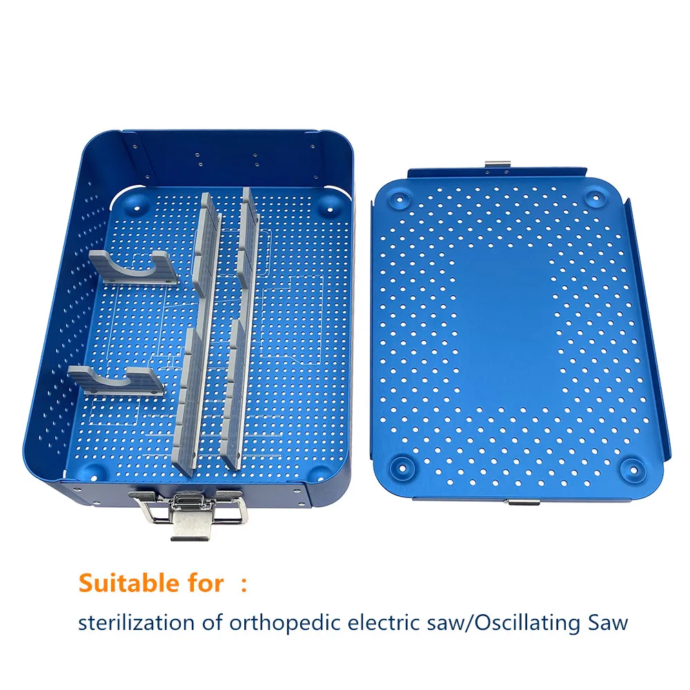 

Sterilization Tray Case Box for Electric Saw Autoclavable Sterilization case Aluminum Orthopedic Surgical Instrument