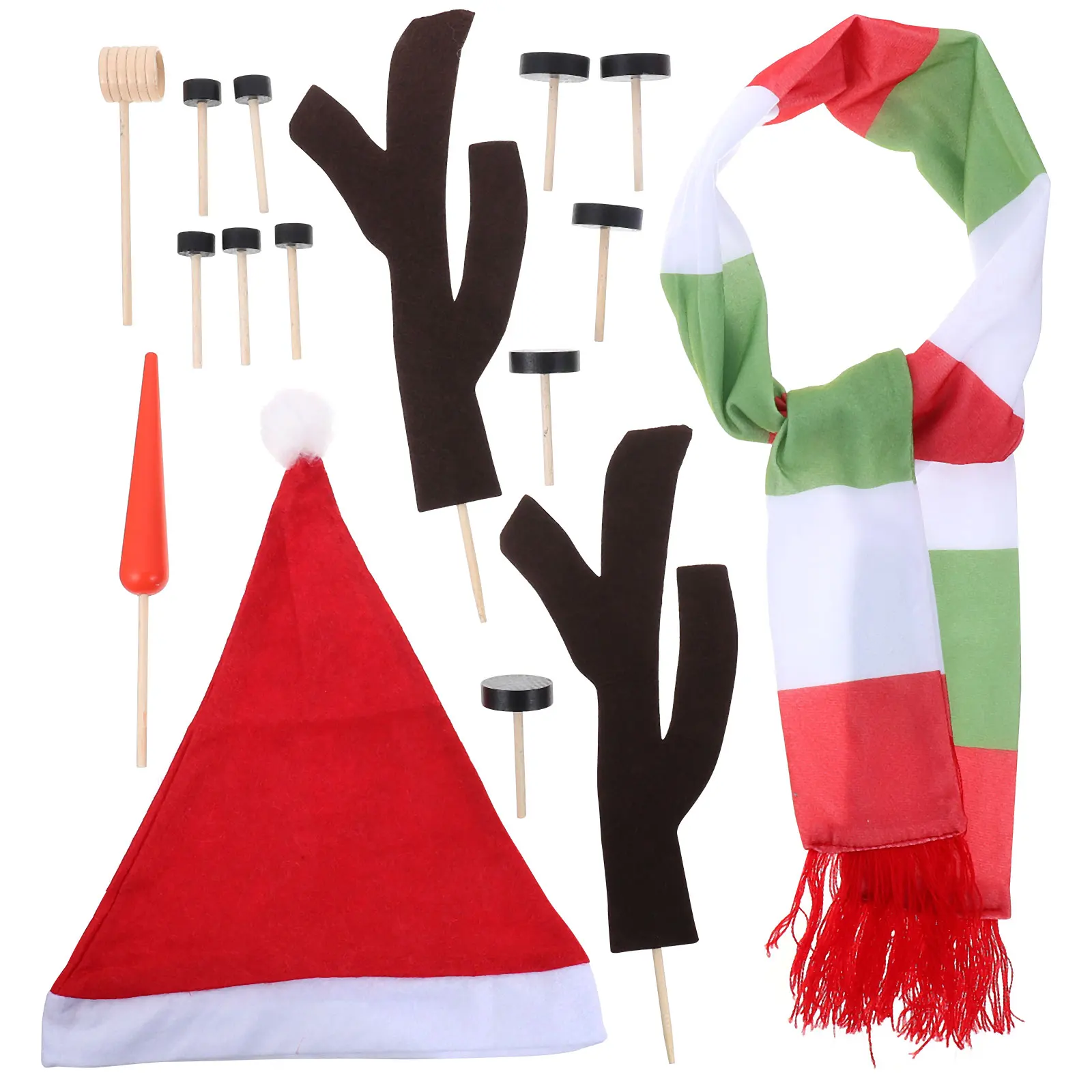 

Snowman Dress up Set Dressing Accessory Christmas Decor Decorative Props Kits DIY Mini Making Decorating