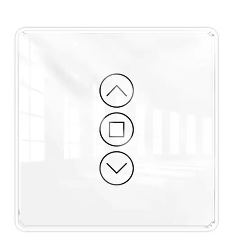 

AEE8-Tuya Wifi RF433 2.5D сенсорный выключатель для рулонных штор и жалюзи с изогнутой стеклянной панелью, управление через приложение, беспроводной, совместим с Alexa